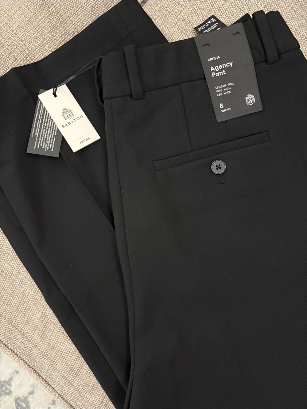 Babaton Black Agency Pant - Tailored Dress Trousers Size 8 Short in Length